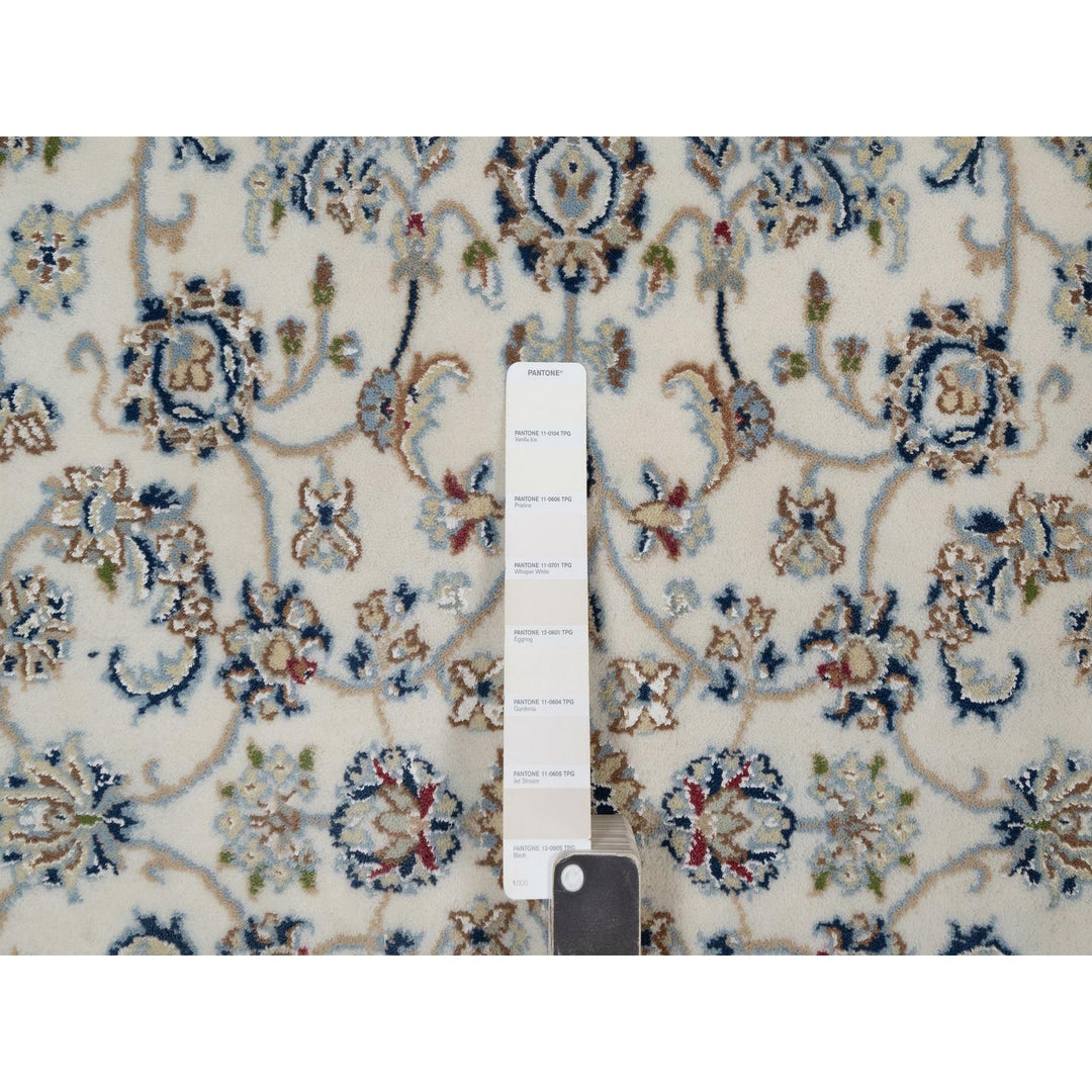 3'10" x 6'0" New Hand Knotted Ivory Wool & Silk Rectangle Oriental Rug - MOA10291528