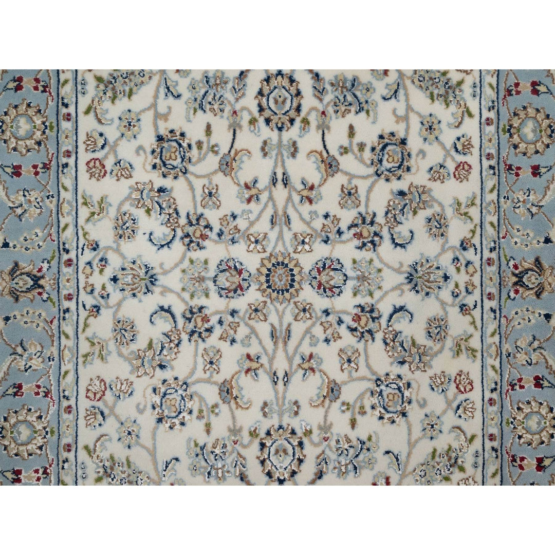 3'10" x 6'0" New Hand Knotted Ivory Wool & Silk Rectangle Oriental Rug - MOA10291528
