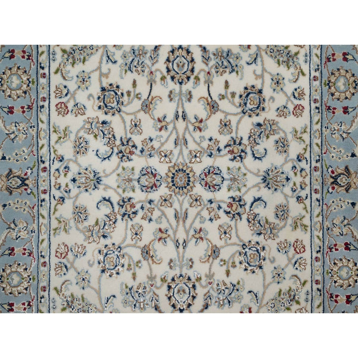 3'10" x 6'0" New Hand Knotted Ivory Wool & Silk Rectangle Oriental Rug - MOA10291528