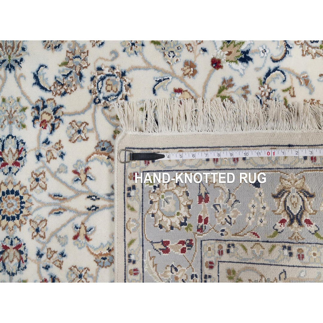 3'10" x 6'0" New Hand Knotted Ivory Wool & Silk Rectangle Oriental Rug - MOA10291528