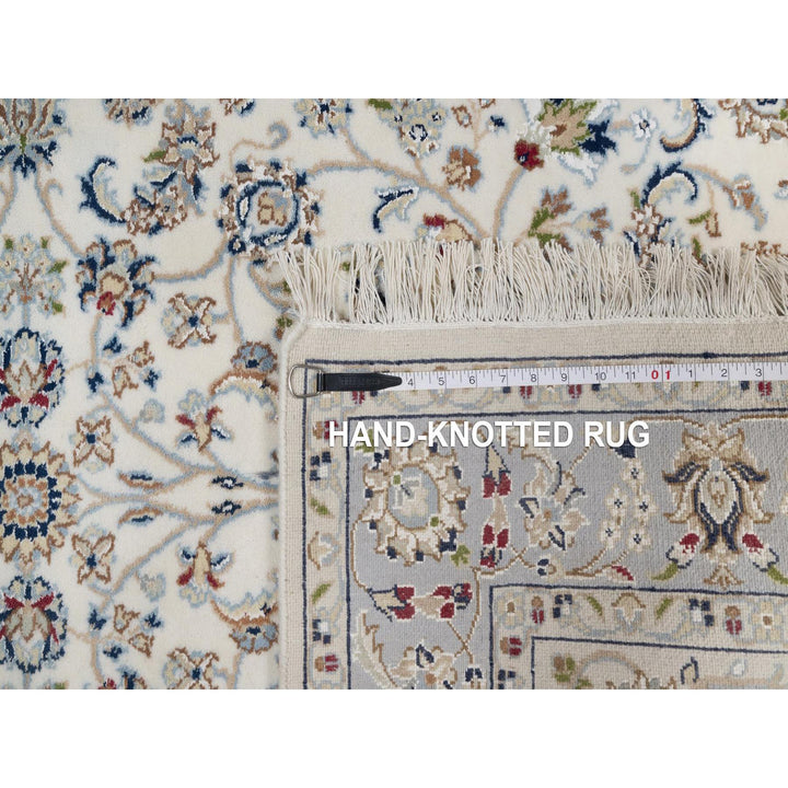 3'10" x 6'0" New Hand Knotted Ivory Wool & Silk Rectangle Oriental Rug - MOA10291528