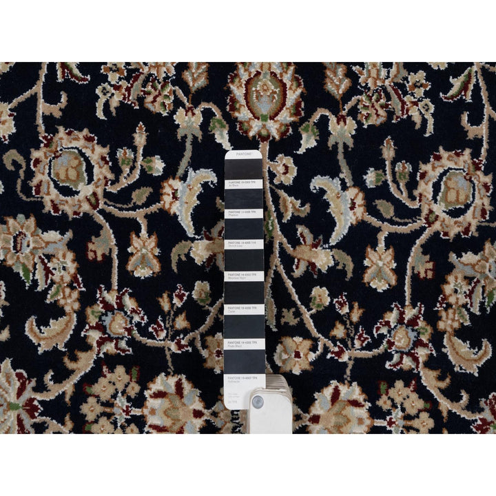 4'0" x 6'0" New Hand Knotted Blue Wool & Silk Rectangle Oriental Rug - MOA10291529