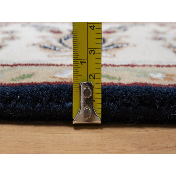 4'0" x 6'0" New Hand Knotted Blue Wool & Silk Rectangle Oriental Rug - MOA10291529