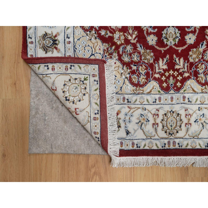 3'11" x 6'1" New Hand Knotted Red Wool & Silk Rectangle Oriental Rug - MOA10291530