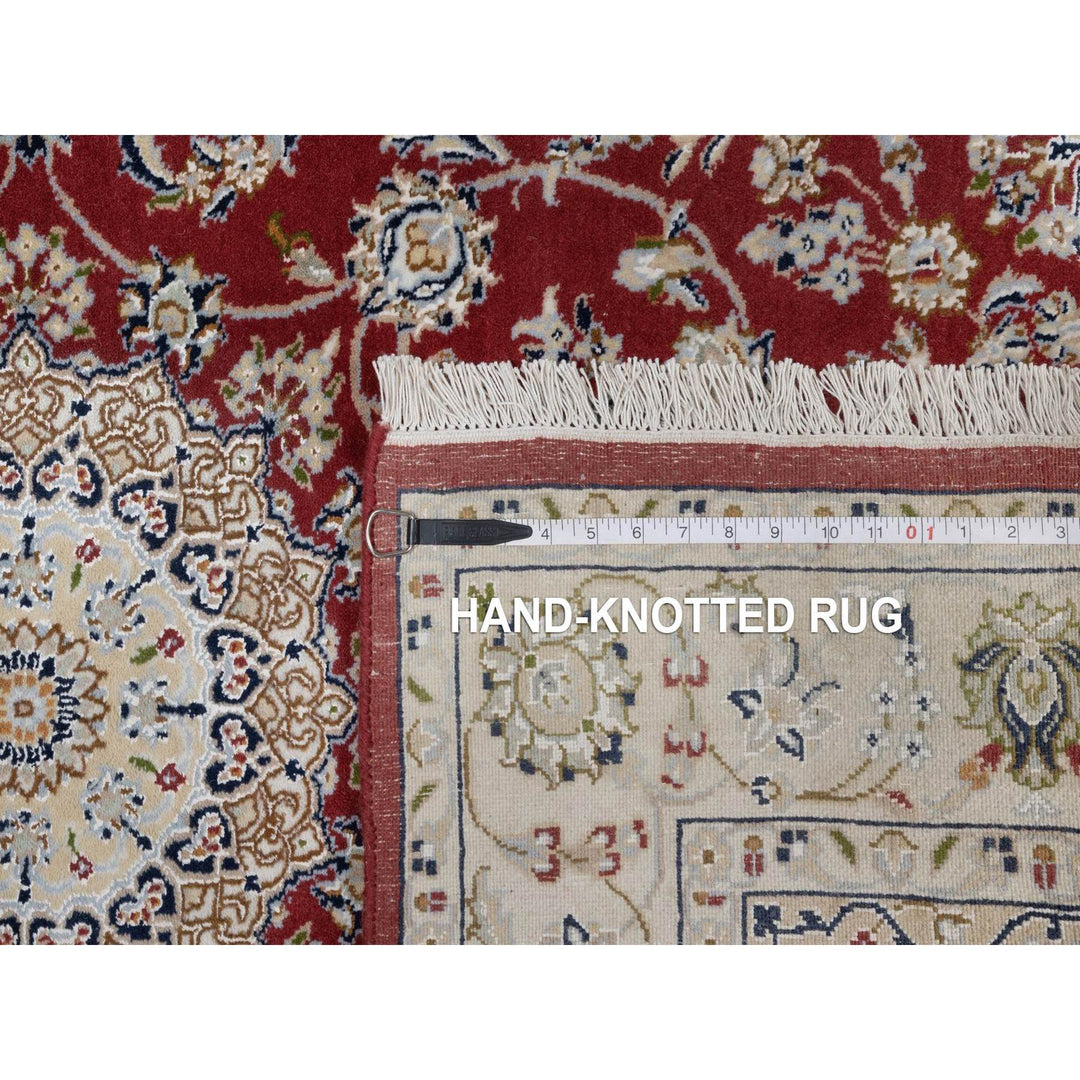 3'11" x 6'1" New Hand Knotted Red Wool & Silk Rectangle Oriental Rug - MOA10291530