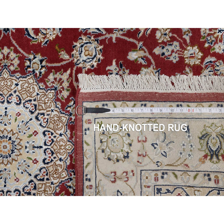 3'11" x 6'1" New Hand Knotted Red Wool & Silk Rectangle Oriental Rug - MOA10291530