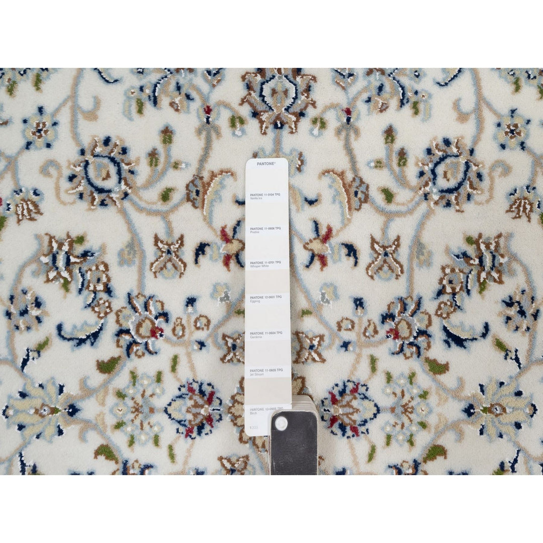 3'3" x 5'3" New Hand Knotted Ivory Wool & Silk Rectangle Oriental Rug - MOA10291531