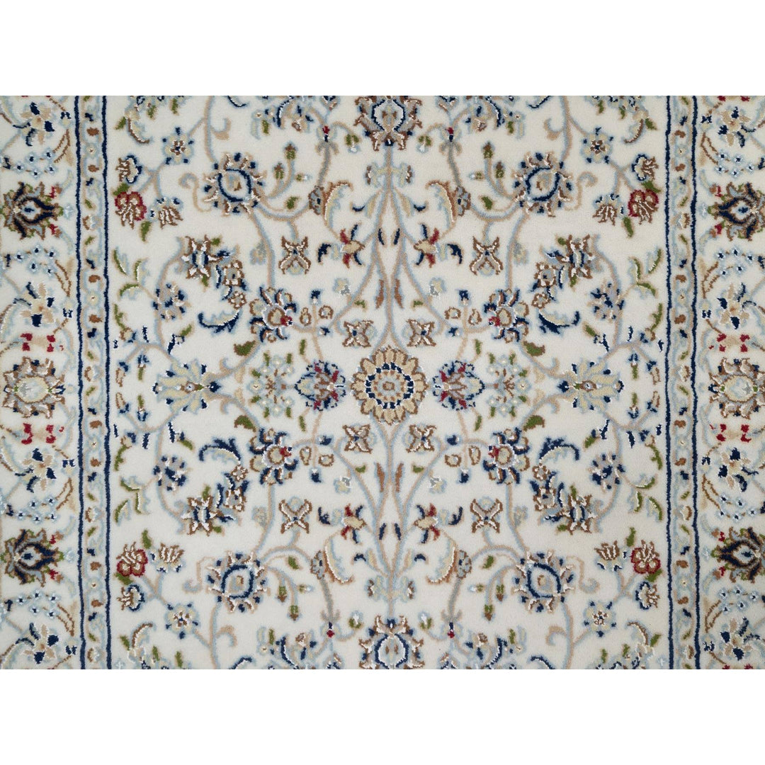 3'3" x 5'3" New Hand Knotted Ivory Wool & Silk Rectangle Oriental Rug - MOA10291531