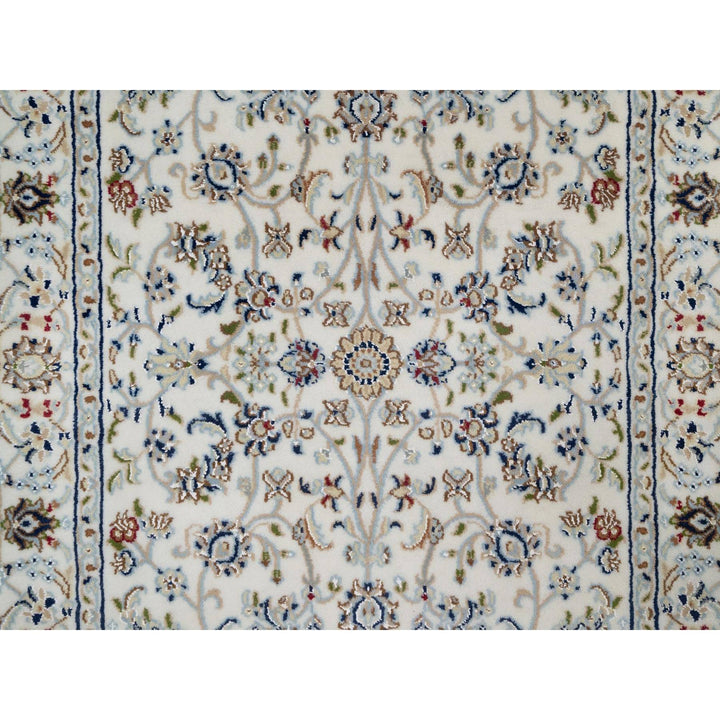 3'3" x 5'3" New Hand Knotted Ivory Wool & Silk Rectangle Oriental Rug - MOA10291531