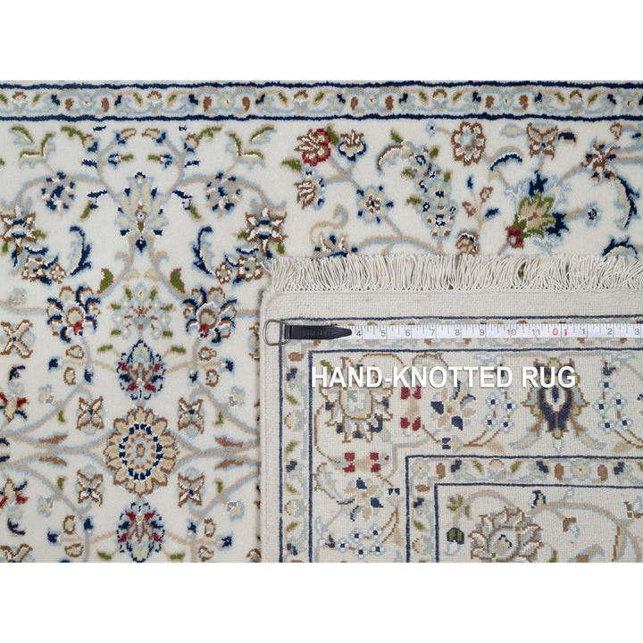 3'3" x 5'3" New Hand Knotted Ivory Wool & Silk Rectangle Oriental Rug - MOA10291531