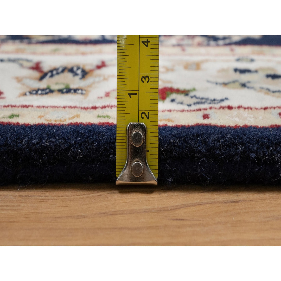 2'8" x 4'2" New Hand Knotted Blue Wool & Silk Rectangle Oriental Rug - MOA10291533