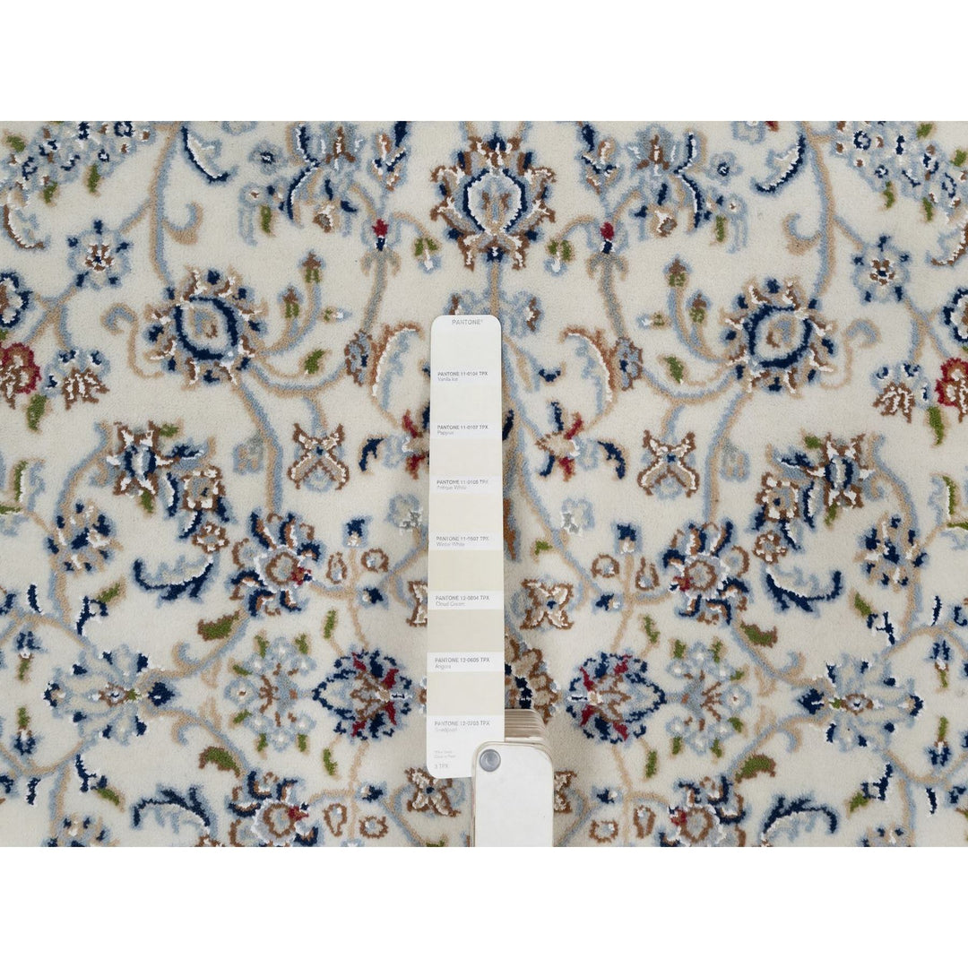 3'3" x 5'4" New Hand Knotted Ivory Wool & Silk Rectangle Oriental Rug - MOA10291534