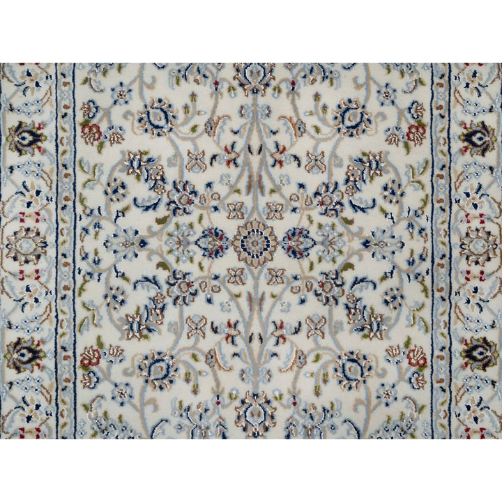 3'3" x 5'4" New Hand Knotted Ivory Wool & Silk Rectangle Oriental Rug - MOA10291534