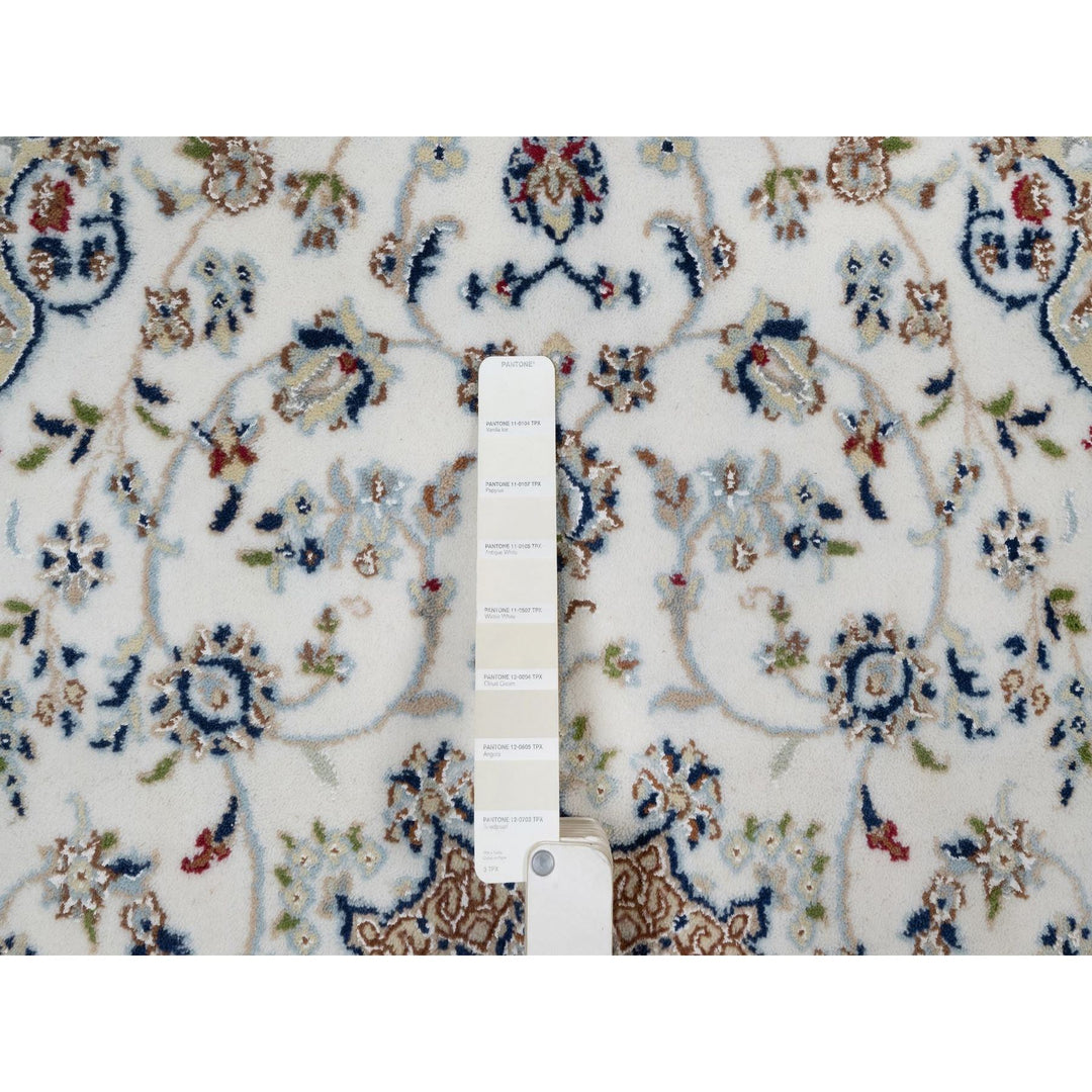 3'2" x 5'3" New Hand Knotted Ivory Wool & Silk Rectangle Oriental Rug - MOA10291535