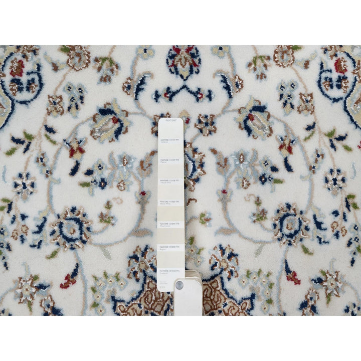 3'2" x 5'3" New Hand Knotted Ivory Wool & Silk Rectangle Oriental Rug - MOA10291535