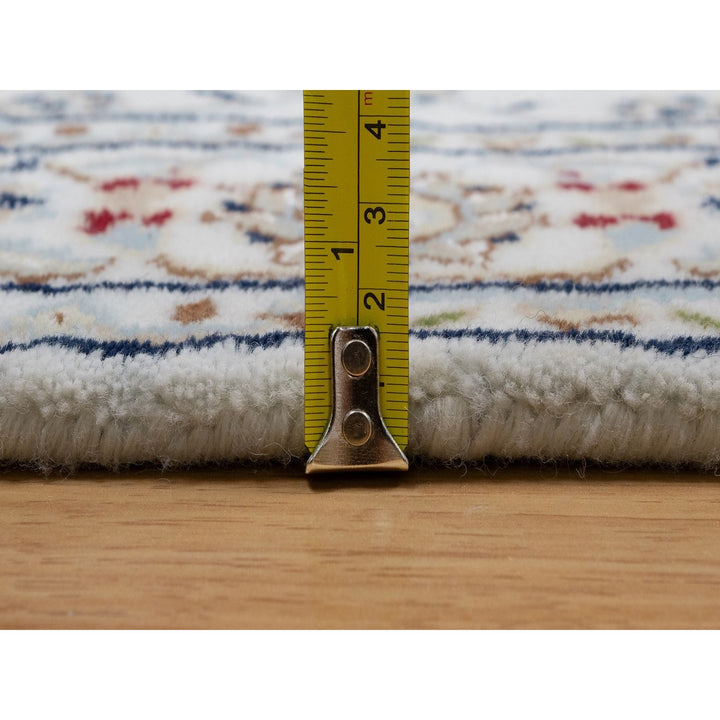 3'2" x 5'3" New Hand Knotted Ivory Wool & Silk Rectangle Oriental Rug - MOA10291535