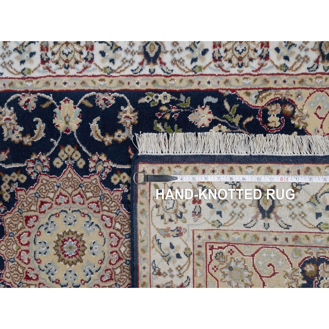 3'0" x 5'2" New Hand Knotted Blue Wool & Silk Rectangle Oriental Rug - MOA10291536