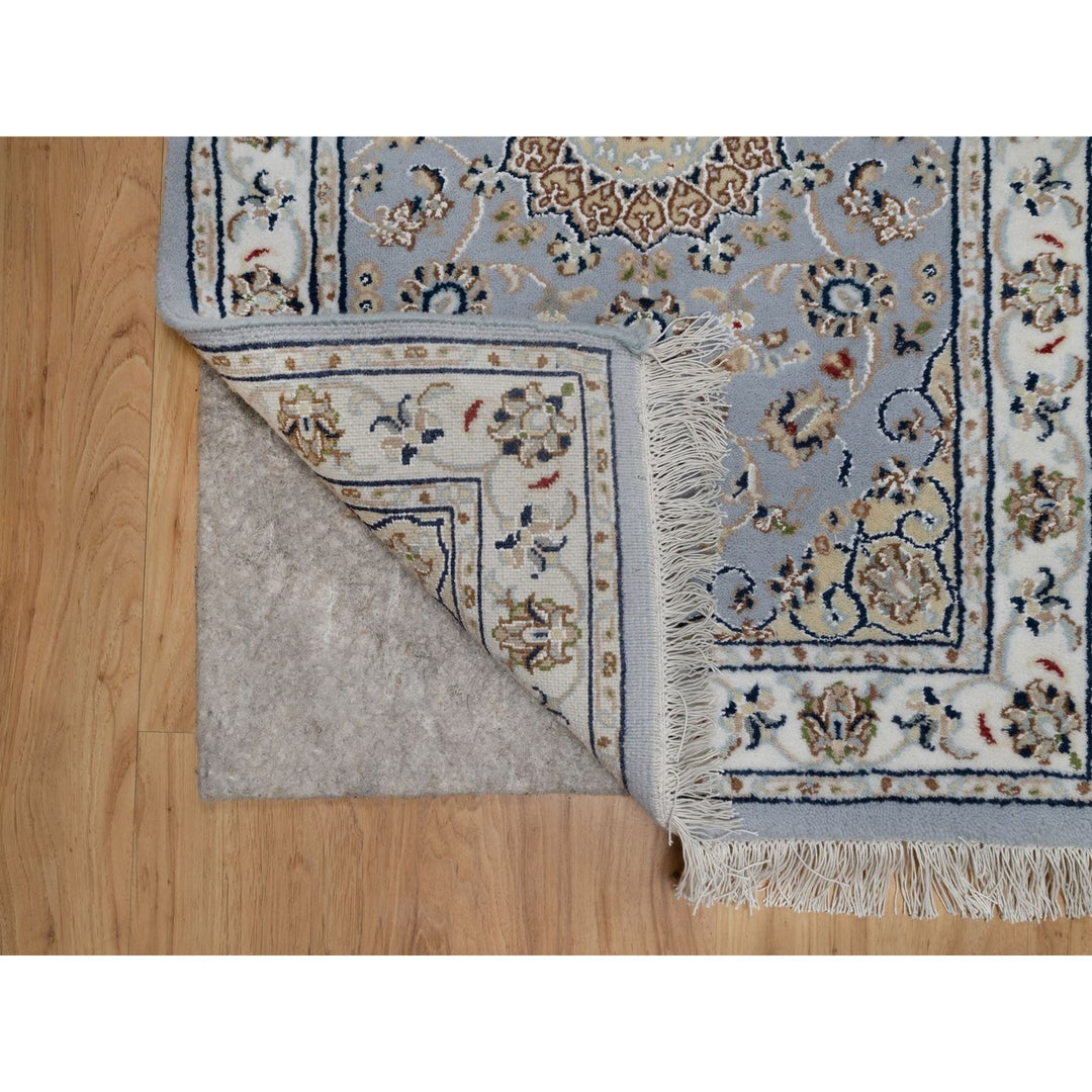 2'1" x 3'2" New Hand Knotted Blue Wool & Silk Rectangle Oriental Rug - MOA10291538