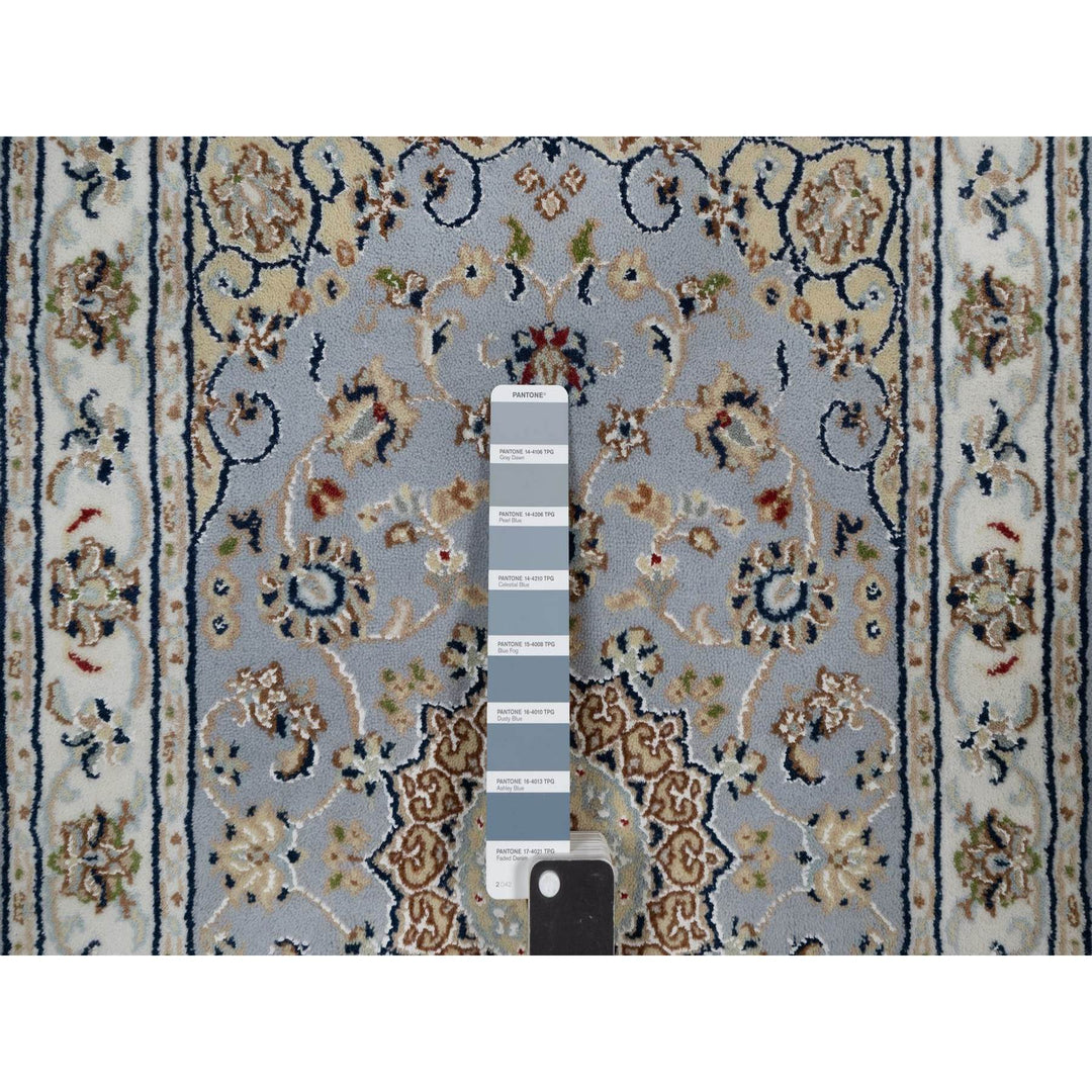 2'1" x 3'2" New Hand Knotted Blue Wool & Silk Rectangle Oriental Rug - MOA10291538