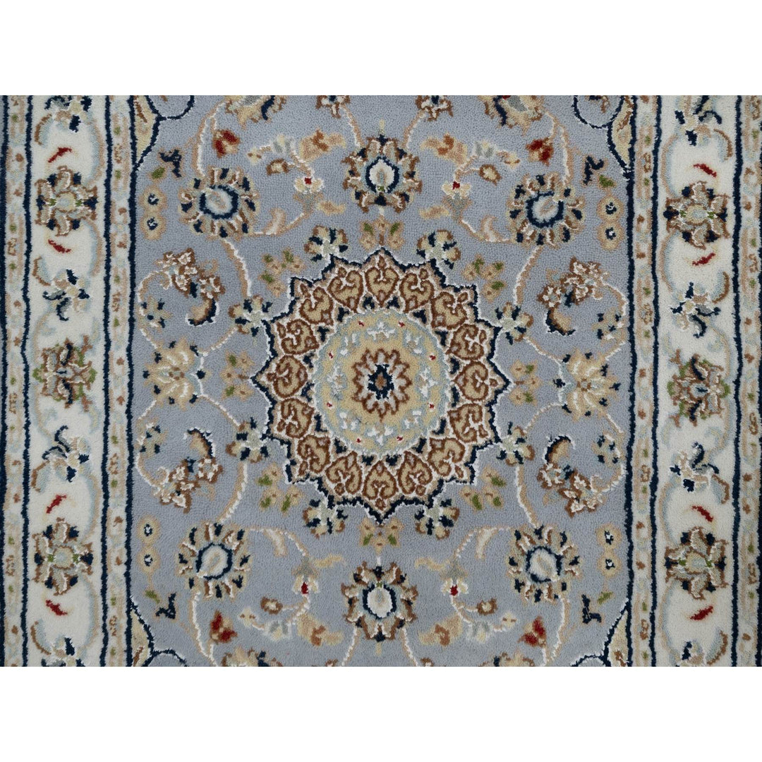 2'1" x 3'2" New Hand Knotted Blue Wool & Silk Rectangle Oriental Rug - MOA10291538