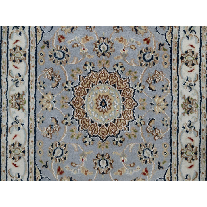 2'1" x 3'2" New Hand Knotted Blue Wool & Silk Rectangle Oriental Rug - MOA10291538