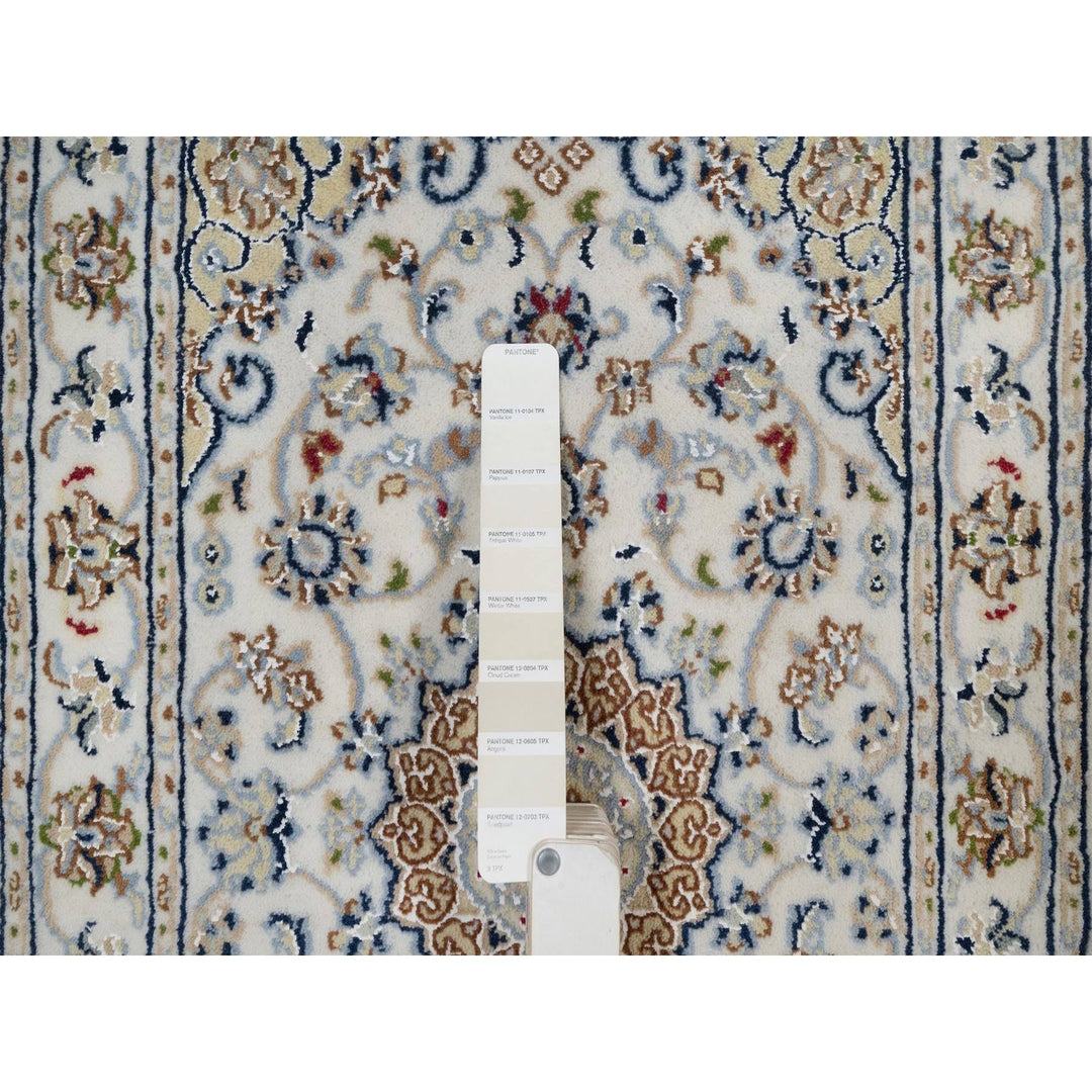 2'0" x 3'1" New Hand Knotted Ivory Wool & Silk Rectangle Oriental Rug - MOA10291539