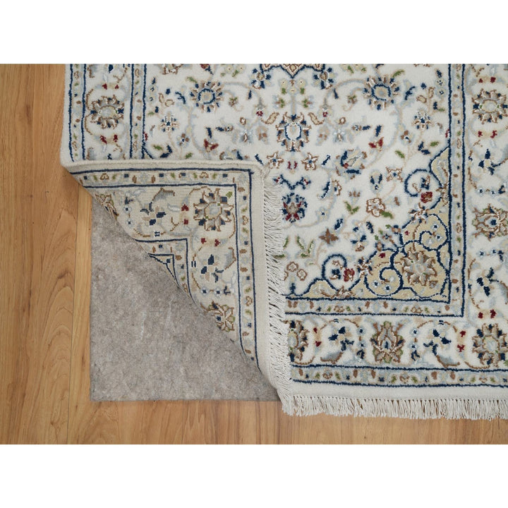 2'7" x 4'0" New Hand Knotted Ivory Wool & Silk Rectangle Oriental Rug - MOA10291542