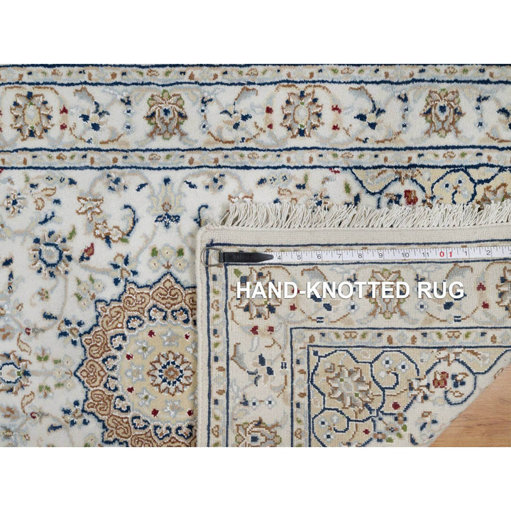 2'7" x 4'0" New Hand Knotted Ivory Wool & Silk Rectangle Oriental Rug - MOA10291542