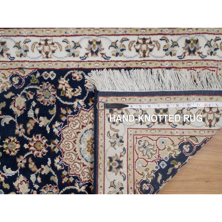 2'1" x 3'2" New Hand Knotted Blue Wool & Silk Rectangle Oriental Rug - MOA10291543