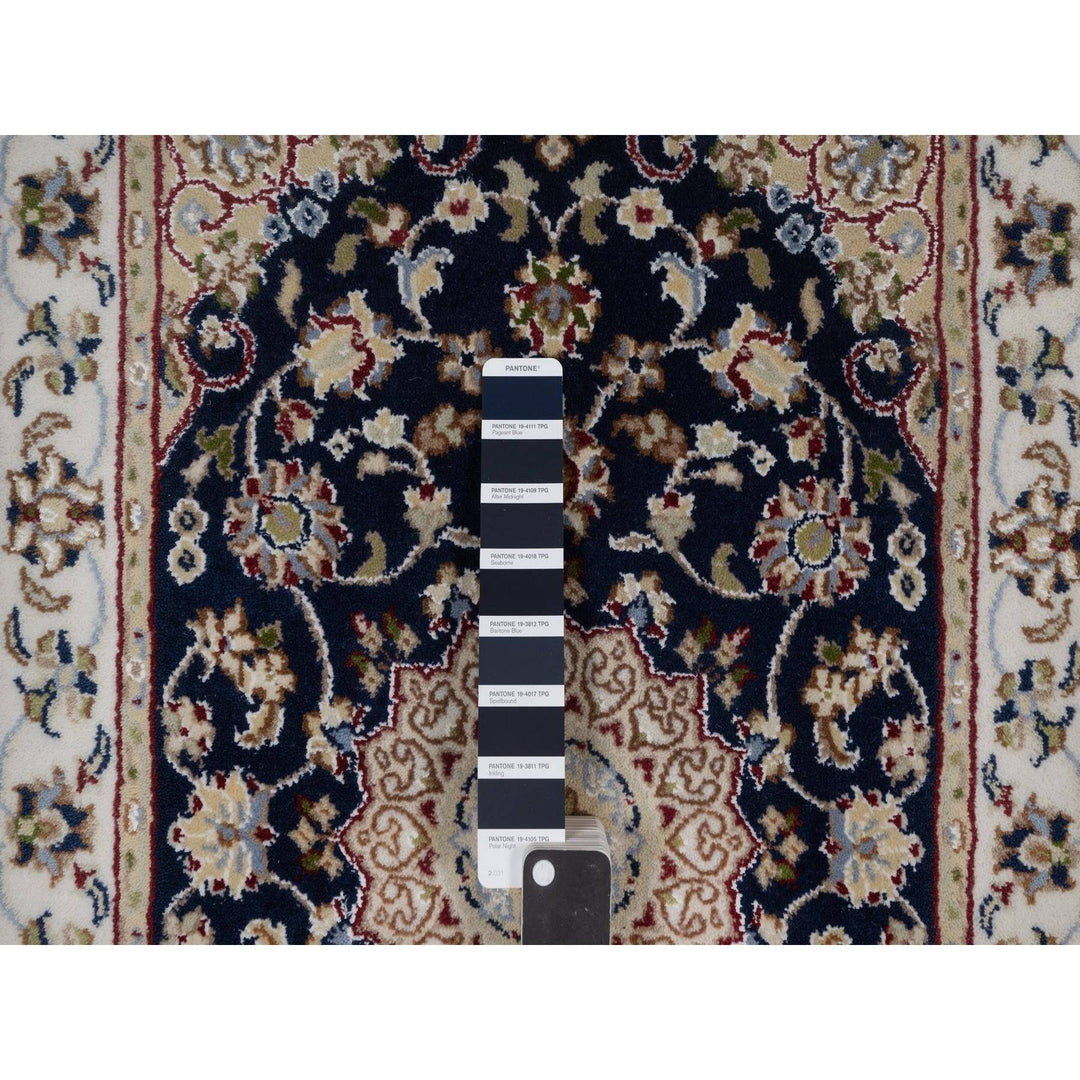 2'1" x 3'2" New Hand Knotted Blue Wool & Silk Rectangle Oriental Rug - MOA10291545