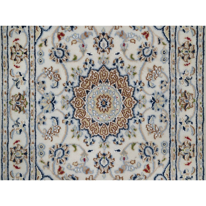 2'1" x 3'3" New Hand Knotted Ivory Wool & Silk Rectangle Oriental Rug - MOA10291546