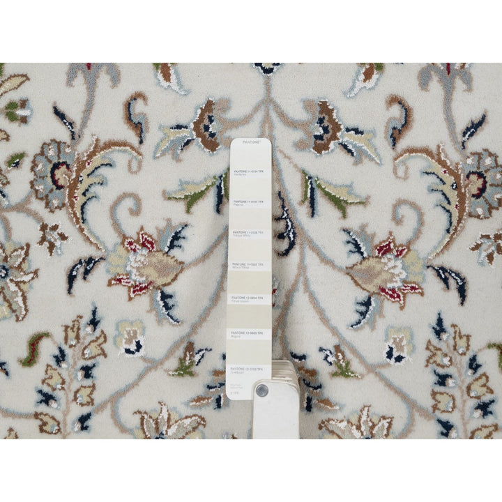 7'11" x 10'1" New Hand Knotted Ivory Wool & Silk Rectangle Oriental Rug - MOA10291548