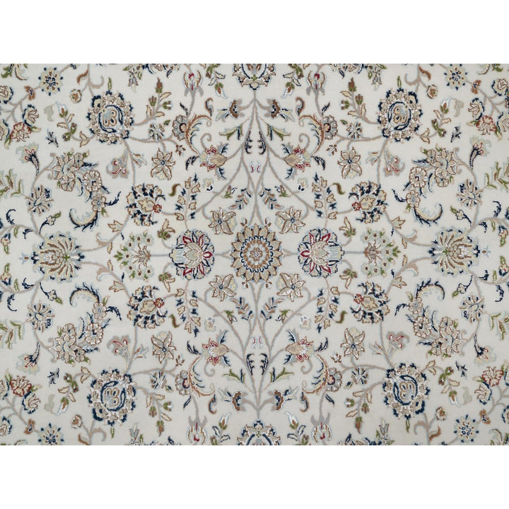 7'11" x 10'1" New Hand Knotted Ivory Wool & Silk Rectangle Oriental Rug - MOA10291548