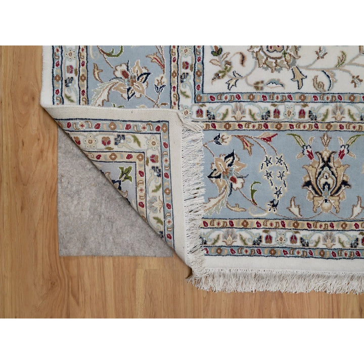 8'10" x 12'0" New Hand Knotted Ivory Wool & Silk Rectangle Oriental Rug - MOA10291551