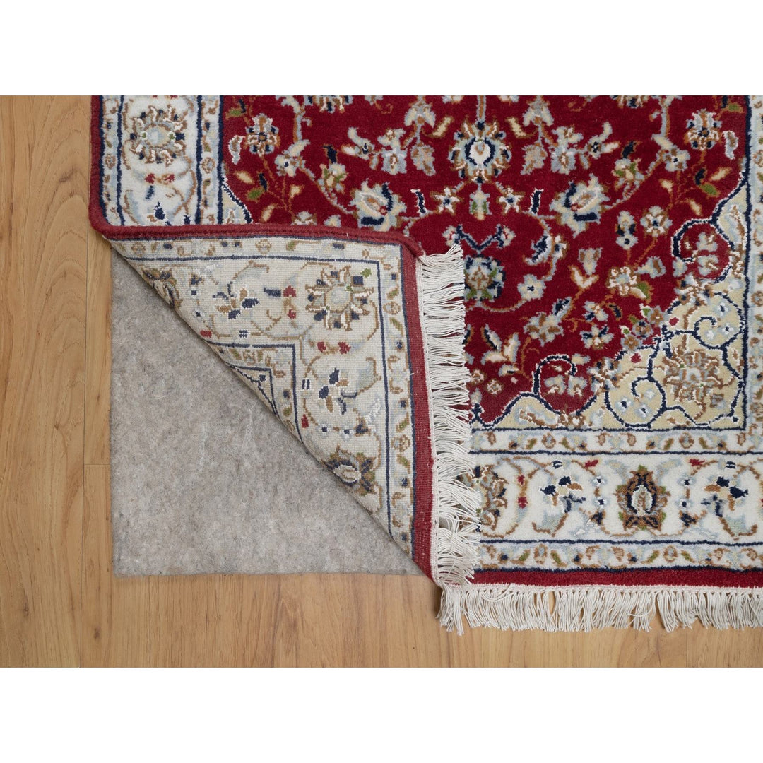 2'6" x 6'0" New Hand Knotted Red Wool & Silk Runner Oriental Rug - MOA10291552