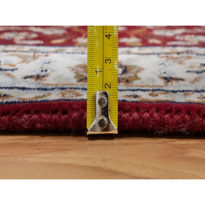 2'6" x 6'0" New Hand Knotted Red Wool & Silk Runner Oriental Rug - MOA10291552