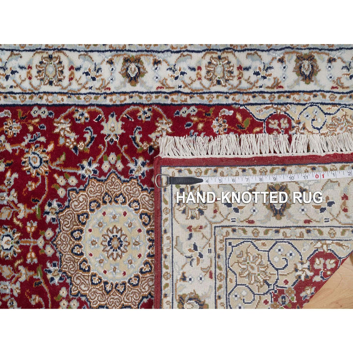 2'6" x 6'0" New Hand Knotted Red Wool & Silk Runner Oriental Rug - MOA10291552
