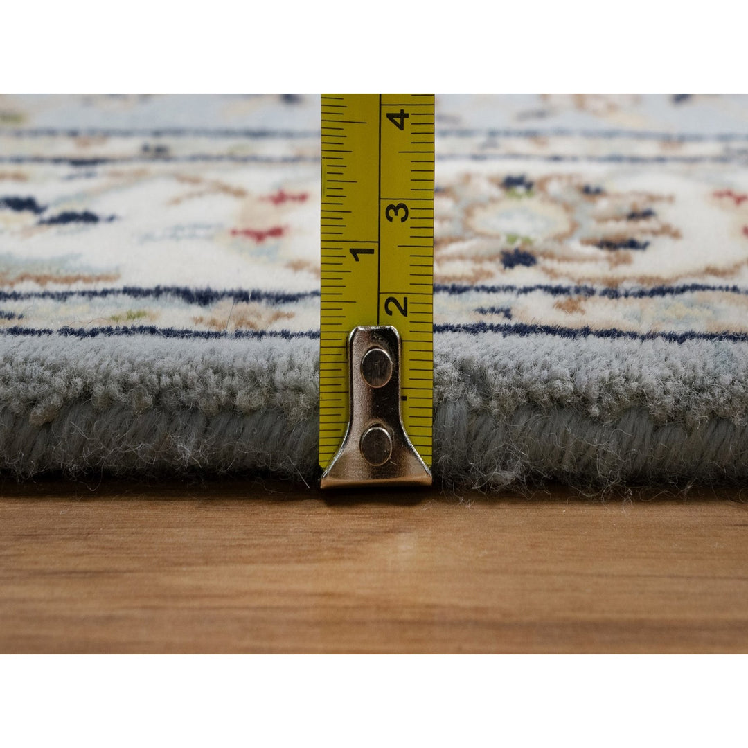 2'9" x 10'3" New Hand Knotted Blue Wool & Silk Runner Oriental Rug - MOA10291553