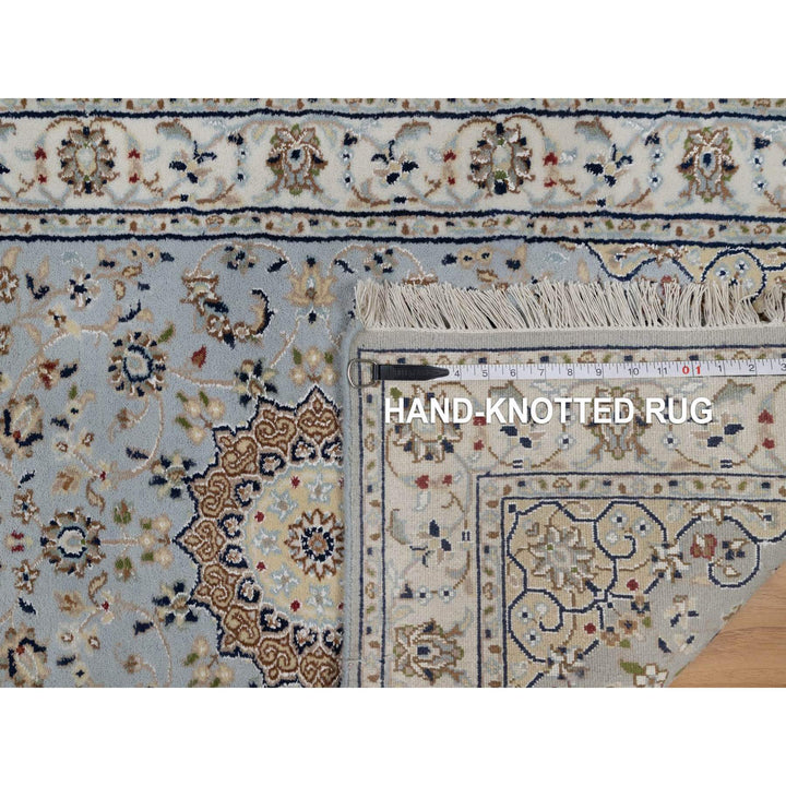 2'9" x 10'3" New Hand Knotted Blue Wool & Silk Runner Oriental Rug - MOA10291553