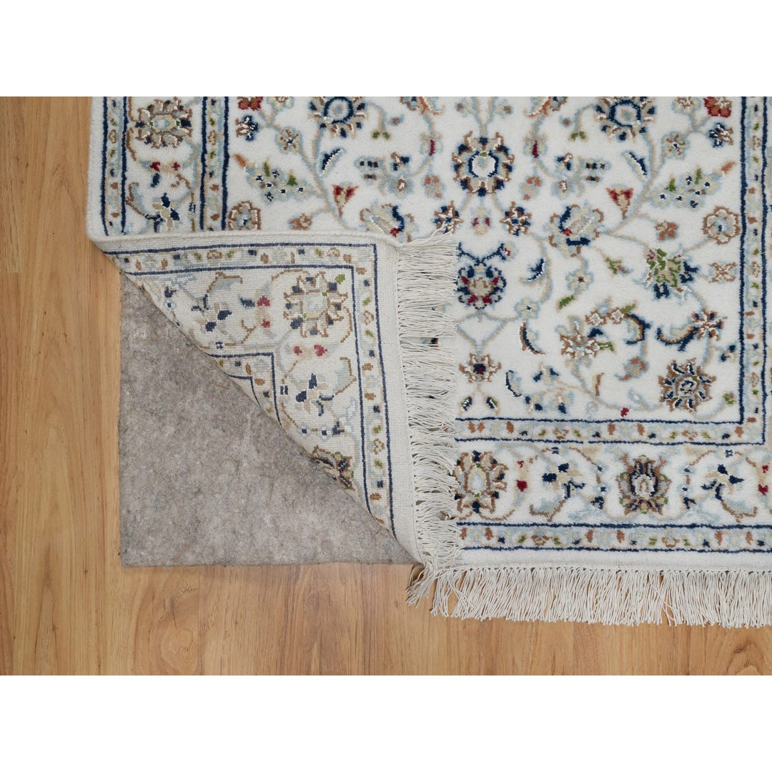 2'8" x 10'2" New Hand Knotted Ivory Wool & Silk Runner Oriental Rug - MOA10291558