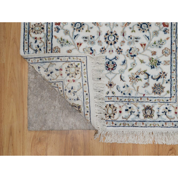 2'8" x 10'2" New Hand Knotted Ivory Wool & Silk Runner Oriental Rug - MOA10291558