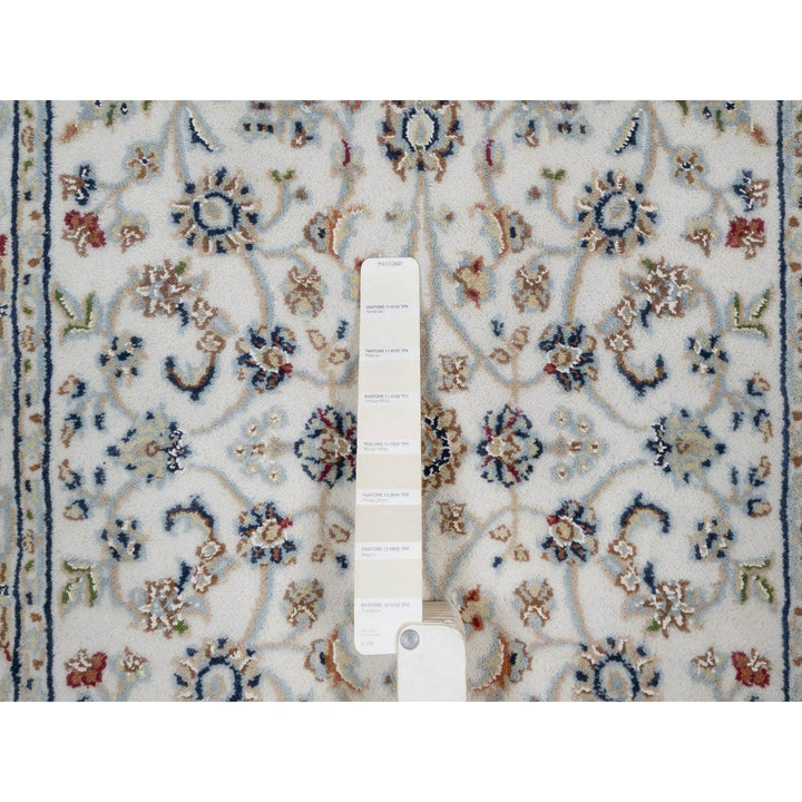 2'8" x 10'2" New Hand Knotted Ivory Wool & Silk Runner Oriental Rug - MOA10291558