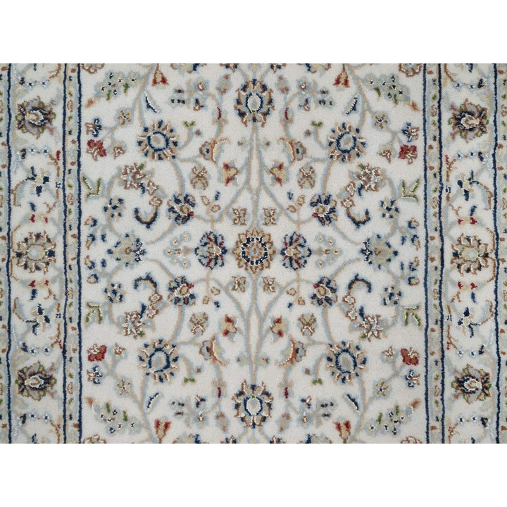 2'8" x 10'2" New Hand Knotted Ivory Wool & Silk Runner Oriental Rug - MOA10291558