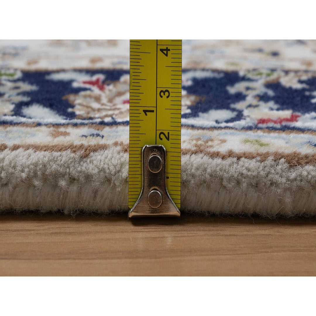 2'8" x 10'3" New Hand Knotted Ivory Wool & Silk Runner Oriental Rug - MOA10291559