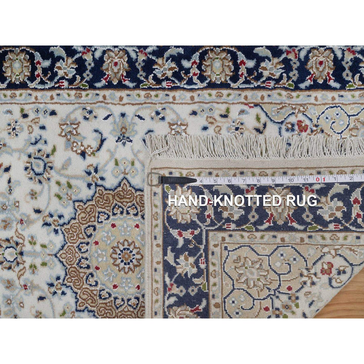 2'8" x 10'3" New Hand Knotted Ivory Wool & Silk Runner Oriental Rug - MOA10291559