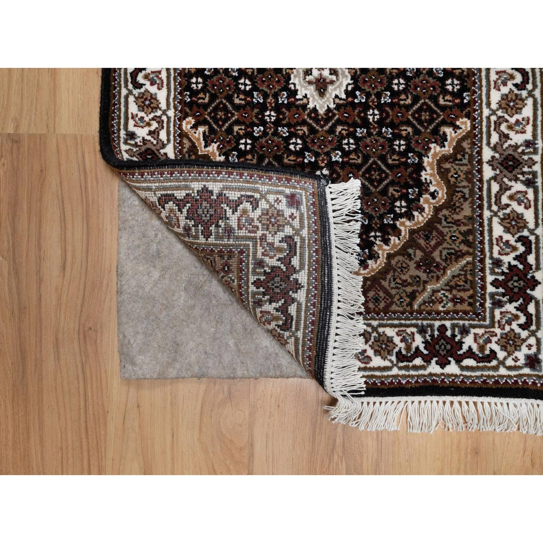 2'0" x 4'2" New Hand Knotted Black Wool Rectangle Oriental Rug - MOA10291568