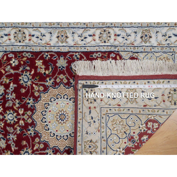 2'6" x 4'1" New Hand Knotted Ivory Wool & Silk Rectangle Oriental Rug - MOA10291572
