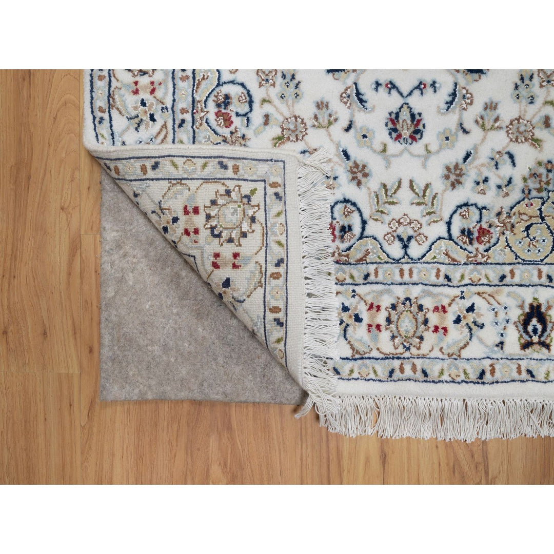 3'0" x 5'2" New Hand Knotted Ivory Wool & Silk Rectangle Oriental Rug - MOA10291575