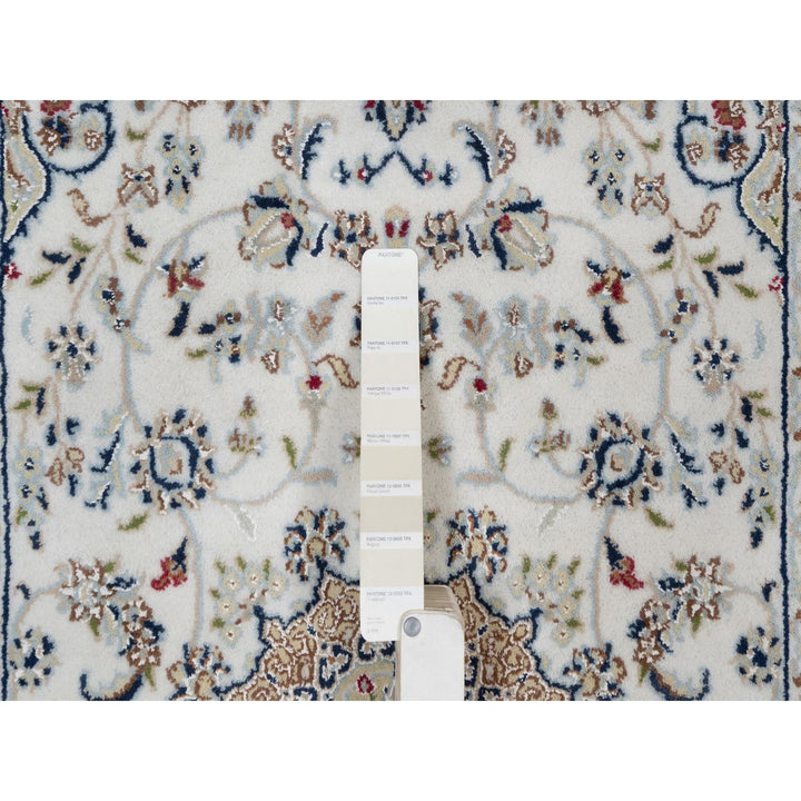 3'0" x 5'2" New Hand Knotted Ivory Wool & Silk Rectangle Oriental Rug - MOA10291575