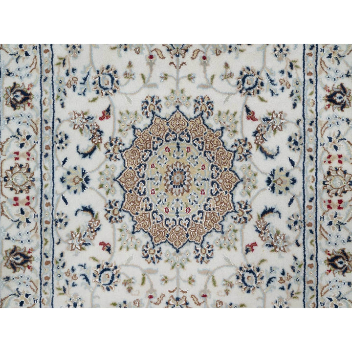 3'0" x 5'2" New Hand Knotted Ivory Wool & Silk Rectangle Oriental Rug - MOA10291575